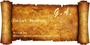 Geist Andrea névjegykártya